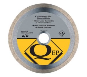 QEP Premium Diamond Blade - Wet Or Dry Cut Porcelain/Ceramic Tile, 4-in.