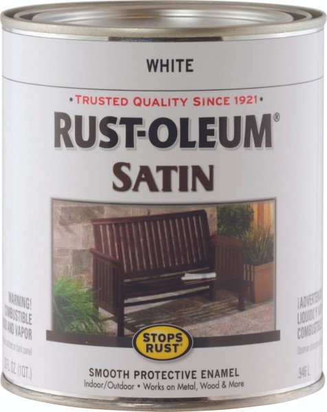 Rust-Oleum Stops Rust White Satin Rust Protective Enamel Quart Oil