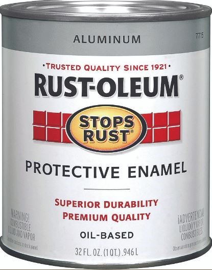 Rust-Oleum Stops Rust Aluminum Metallic Rust Protective Enamel Quart Oil