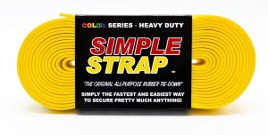 Simple Strap Rubber Tie Down Yellow, 3mm Heavy Duty