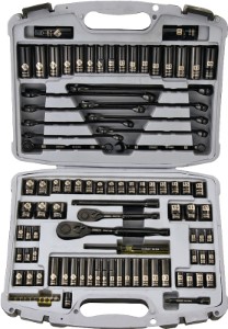 Stanley Tools 92-839 Black Chrome Laser Etched Socket Set, 99-Piece