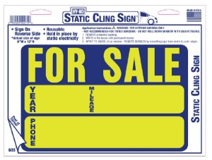 SIGN CLNG STC AUTO F/SLE 9X12