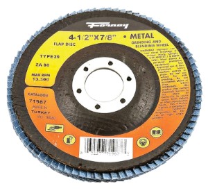 FORNEY 4-1/2 In. X 7/8 In. 80-Grit Type 29 Blue Zirconia Angle Grinder Flap