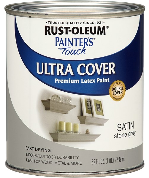 RUST-OLEUM Painter's Touch 267335 Exterior Paint-Satin (Stone Gray) 1 Qt