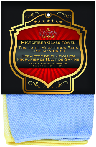 SM Arnold 25-862 Cleaning Towel, 14 in L, 14 in W, Microfiber, Blue/Yellow