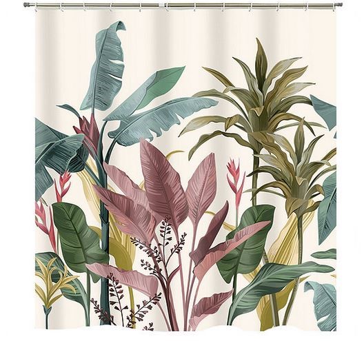 TROPICAL SHOWER CURTAIN-MULTI