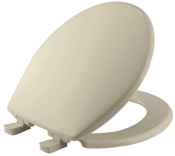 BEMIS 730SLEC006 Toilet Seat Slow Close Round Plastic, Bone