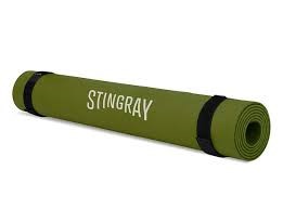 STINGRAY YOGA MAT W/BACK BELT | GREEN | 3MM