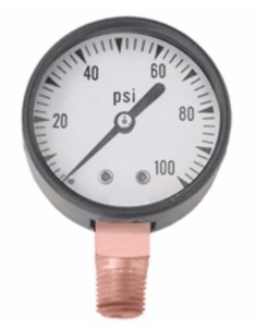 Simmons 1307 Pressure Gauge, 1/8 in Connection, MPT/2 in Dial, Steel Gauge