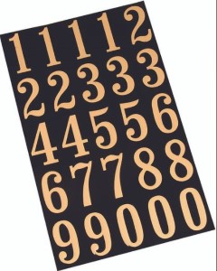 HY-KO MM-5N Packaged Number Set, 3 in H Character, Gold Character