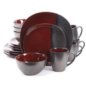 VOLTERRA 16PC SQU DINNER SET RED