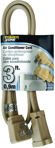 PowerZone Spt-3 Ac Extension Cord, 14/3, 3 Ft, Vinyl