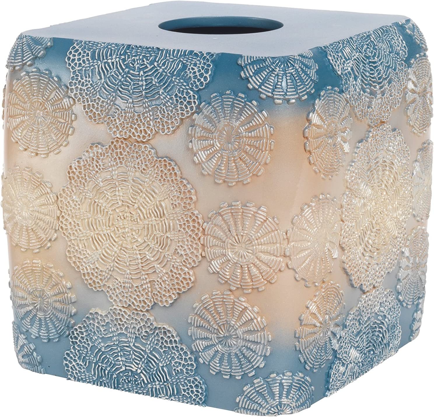 FALLON TISSUE BOX-AQUA