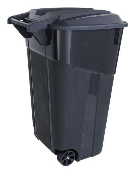 CAN TRASH WHEELED BLACK 32 GAL