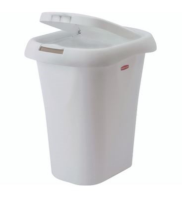 WASTEBASKET SPRNG TOP WHT 21QT