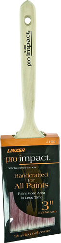 Linzer WC 2160-3 Paint Brush, 3-1/4 in L Bristle, Sash Handle, Stainless