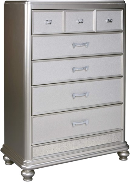 CORALAYNE CHEST 5DRAWER SILVER