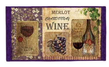 BORDEAUX WINE PRINT KITCHEN RUG | 18"X30"