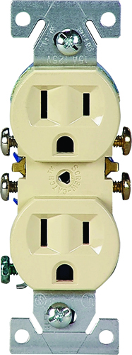 Eaton Wiring Devices 270V Duplex Receptacle, 15 A, 2-Pole, 5-15R, Ivory