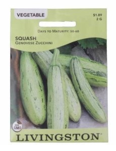 Livingston Squash, Genovese Zucchini Seed Packet