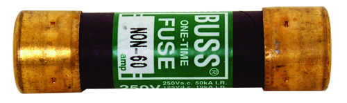 Bussman NON-60 Cartridge Fuse, 60 A, 250 VAC/125 VDC, 50 kA IR