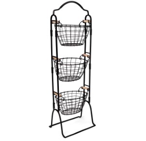 3 TIER METAL STORAGE BASKET