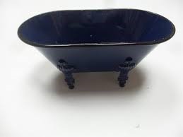 Metal Tub Decor Navy Blue