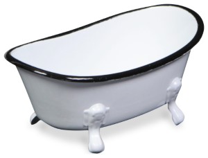 Metal Tub Decor - White