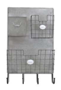 Cheung's FP-4037 Metal Wall Organizer with 4 Hooks and 3 Storage Slots