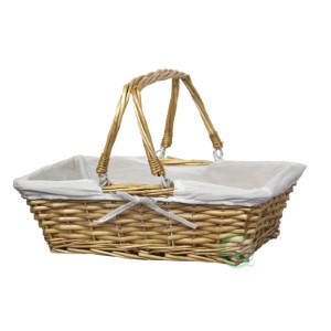 Willow BASKET Rect White W/Line