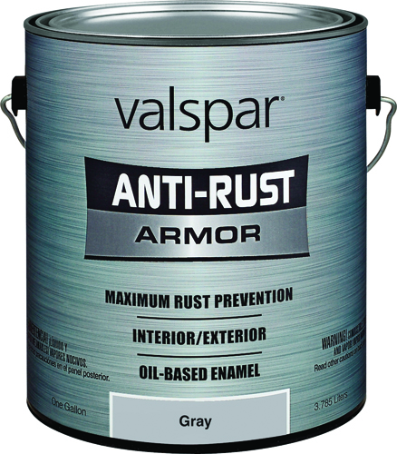 VALSPAR 21800 Series 21834 Anti-Rust Armor Oil Gloss Enamel, Gloss, Gray, 1