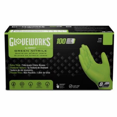 GLOVEWORKS NITRILE GRN DISP 2XL