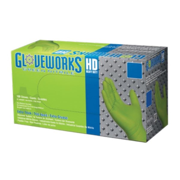 GLOVEWORKS NITRILE GRN DISP XLRG