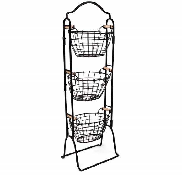 3 TIER METAL STORAGE BASKET