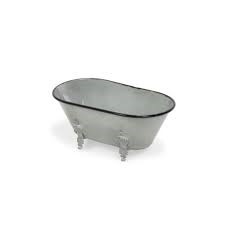 Metal Tub Decor - Gray