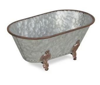 Metal Tub Decor-Galvanized