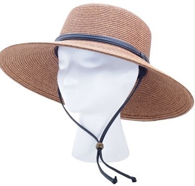 WO'S BRAIDED WIDE HAT DARK BROWN