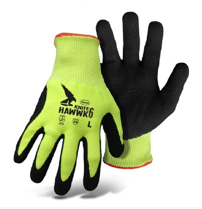 Boss 7007NL Cut Resistant Palm Dip Gloves | Green/Black | Large