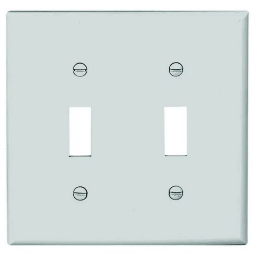 Eaton 5139W 2-Gang Toggle Wall Plate, White