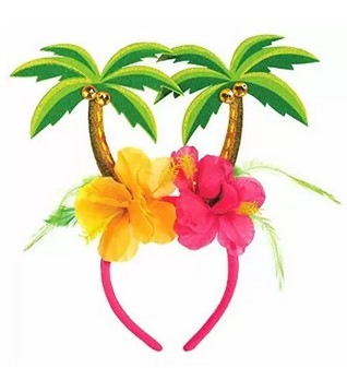 Amscan Headwear Palm Tree With Hibiscus Floral Head Bopper Hat