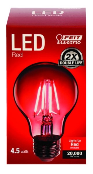 Feit Electric A19/TR/LED LED Bulb | A19 Lamp | 4.5 W | Dimmable | Red Light