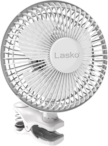 Lasko 2004W 2-Speed Clip Fan, 6-Inch, White