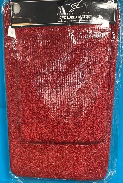 MADISON BATH MAT RED 2PC