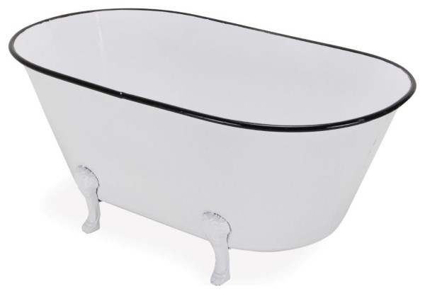 Metal Tub Decor white