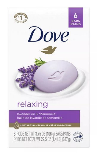 Dove Beauty Bar Gentle Skin Cleanser Relaxing Lavender | 6 pack