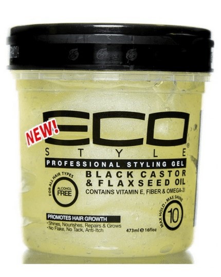 Eco Style Professional Styling Gel |Black Castor & Flaxseed Oil Gel| 16oz