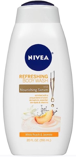 NIVEA White Peach and Jasmine Body Wash with Nourishing Serum, 20oz