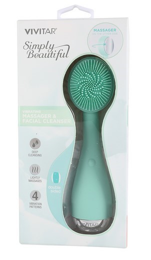 Vivitar Vibrating Massager & Facial Cleanser, Seafoam Mint Green