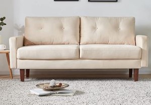 COST LOVESEAT VELVET BEIGE