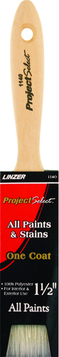 Linzer WC 1140-1.5 Paint Brush, 2-1/2 in L Bristle, Varnish Handle, Brass